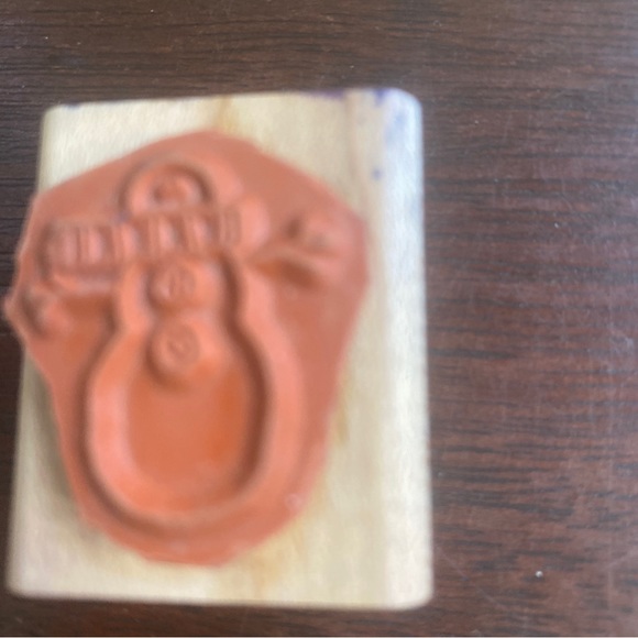 Stampin Up Rubber Stamps 4 mini stamps, Santa , snowman, Happy Holidays - Picture 6 of 10